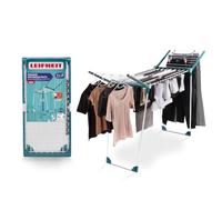 Leifheit Tendedero de pie Pegasus RockSolid Maxx, tendedero Plegable | Resistent, tendedero de alas con Varillas Extra Gruesas, 107 cm de Alto, para Prendas largas, Azul y Blanco