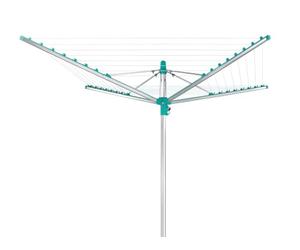 Leifheit Tendedero Giratorio Linomatic 500 Easy, 50 m Retráctil | Easy-Lift, cuerdas protegidas de la suciedad, hasta 5 coladas, 1,86 m, resistente a UV e intemperie, exterior