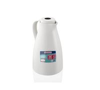 Leifheit Termo Harmonic 1,0 L blanco, termo grande con tecla de aroma para aprox. 8 tazas, termo portátil con aislamiento de doble pared, para servir con una mano