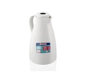 Leifheit Termo Harmonic 1,0 L blanco, termo grande con tecla de aroma para aprox. 8 tazas, termo portátil con aislamiento de doble pared, para servir con una mano