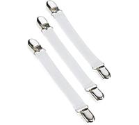 Leifheit Tirantes para fundas de tabla de planchar, pinzas tirantes para tensar la funda, tirantes blancos con una longitud de 16 a 35 cm