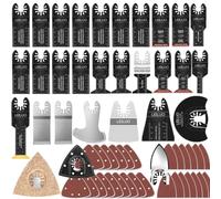 LEILUO 112 Piezas Oscilante Multi Herramienta Accesorios Kits Corte Lijado Lechada Titanio Oscilante Sierra Accesorios con Bolsa de Almacenamiento Compatible con DeWalt Dremel Makita y Más