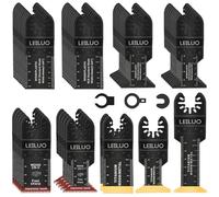 LEILUO 50 hojas multiherramienta para clavos de madera, yeso, hojas de sierra oscilantes de titanio, accesorios de herramientas oscilantes japonesas con bolsa de almacenamiento compatible con DeWalt