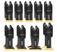 LEILUO - Juego de 20 cuchillas de multiherramienta de titanio extralargas y anchas con hoja de sierra oscilante y bolsa de almacenamiento. Accesorios universales para herramientas oscilantes para