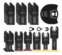 LEILUO - Juego de 29 hojas para herramientas multifunción para clavos de madera, hojas de sierra oscilantes universales con bolsa de almacenamiento, compatible con DeWalt, Makita, Dremel y más