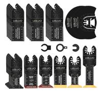 LEILUO Kit de 32 Piezas de Accesorios Multiherramienta para Clavos de Madera Titanio Repuesto Universal de Sierra Oscilante con Bolsa de Almacenaje Compatible con DeWalt Dremel Makita y Más