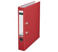 Leitz 10155025 - Archivador plástico 180º con anillas A4 color rojo Gris,Rojo es