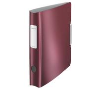 Leitz Archivador de palanca Style Active – DIN A4 50 mm, cierre con goma, rojo granate