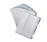 Leitz 12370000 - Separadores para A4, 10 unidades, portada para escribir en PC y 10 separadores, con números del 1 al 10, ancho grande, blanco/multicolor, polipropileno, estilo, 12370000