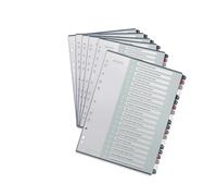 Leitz 12390000 - Separadores para A4, 6 unidades, portada para escribir en PC y 20 separadores, pestañas con números del 1 al 20, gran ancho, blanco/multicolor, polipropileno, estilo, 12390000
