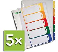 Leitz 1291 - Separadores para archivador (DIN A4), Transparente, 5 Register