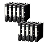 Leitz 180° Plastic Lever Arch File - Carpeta (5,5 cm, 32 cm, 440g, Negro, 10 pieza(s))