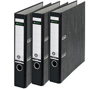 Leitz 310315095 - Juego de 3 archivadores (A4), color negro