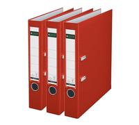 Leitz 310345025 - Juego de 3 archivadores (A4), color rojo