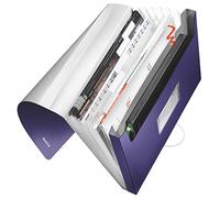 LEITZ 39570069 - Carpeta acordeón STYLE PP con 6 separadores más 1 extra ancho DIN A4 color azul titán
