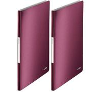 LEITZ 39590028 - Carpeta de fundas STYLE PP 40 fundas DIN A4 color rojo granate (Paquete de 2)