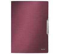 Leitz Carpeta de gomas STYLE PP 39770028 – 3 solapas – DIN A4 – rojo granate
