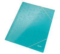Leitz 39820051 - Carpeta de Cartón de 3 Solapas Din A4 Wow Color Turquesa, 250 hojas
