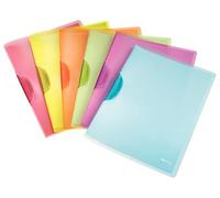 Leitz 41760099 - Pack de 6 Dossiers con Clip ColorClip Rainbow A4 de Polipropileno Translúcido, Capacidad 30 Hojas Sin Perforar, Colores Surtidos