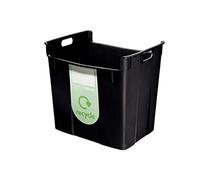 Leitz 52090095 - Papelera de reciclaje de polipropileno (40 l), color negro | Acceso rápido; archivo organizado; material fácil de limpiar; ideal para trabajo, colegio u hogar.