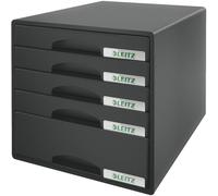 LEITZ 5211-00-95, Cajonera Plus con 5 cajones, color negro (tamaño S)