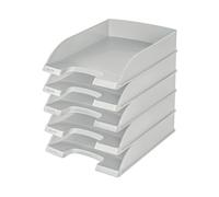 Leitz 52270085 - Paquete de 5 bandejas de correo apilables, gris