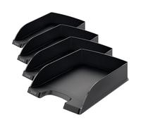 Leitz 52272095 - Bandeja Porta Documentos, A4, Color Negro (Paquete de 4)