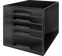 Leitz 5253-10-95, Cajonera CUBE - Formato A4/C4, 5 cajones cerrados, color negro