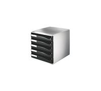LEITZ 52800095 - Buc de 5 cajones para correo color negro/gris