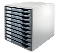 Leitz 5281-00-89 5281 Schubladenset Formular-Set - A4/C4, 10 geschlossene Schubladen, lichtgrau/dunkelgrau