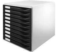 Leitz 5281-00-95 5281 Schubladenset Formular-Set - A4/C4, 10 geschlossene Schubladen, lichtgrau/schwarz