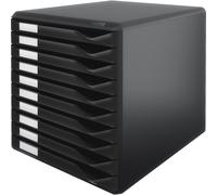 Leitz 5294-00-95 5294 Schubladenset Formular-Set - A4/C4, 10 geschlossene Schubladen, schwarz/schwarz