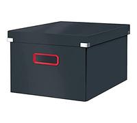 Leitz 53480089 - Caja de Almacenamiento Click & Store Mediana Cosy, Volumen 16 L, Para Documentos A4, Plegable con Tapa, Fabricada con 85% Cartón Reciclado, Color Gris Terciopelo