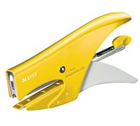 Leitz 55472016 - Grapadora de Tenaza WOW de Metal, Carga Trasera, Capacidad 15 Hojas, Profundidad 49,5 mm, Color Amarillo