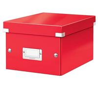 Leitz Caja de almacenamiento Click & Store Pequeña WOW 60430026 – 7 L, A5 y fotos, plegable, rojo