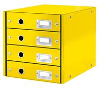 LEITZ 6049-00-16, sistema de almacenamiento modular Click & Store, cajonera de 4 cajones, color amarillo