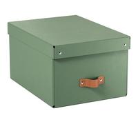 Leitz 61490050 - Set De 2 Cajas De Almacenamiento Puro Con Tapa 17L A4, Cartón 100% Reciclado, Apilables, Montaje Sin Herramientas, Asa De Extracción, Color Verde