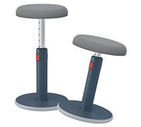 Leitz 65180089 - Taburete Leitz Ergo Cosy Active, Ergonómico para Trabajar de Forma Flexible de Pie o Sentado, Con Base Redondeada, Altura Ajustable de 45 a 79 cm, Gris Terciopelo
