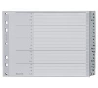 Leitz A4 Índices con Pestañas de A-Z, Media Altura, Extra Ancho, Gris, Pestañas