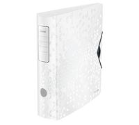 Leitz Active Archivador de Palanca A4, Blanco, Lomo Curvado de 75mm de Ancho, Cierre Elástico, Polyfoam Ligero, Gama WOW, 11060001