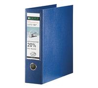 Leitz Archivador con mecanismo de palanca 180° y con funda, formato folio, cartón recubierto de polipropileno, lomo 8 cm, azul, 390765050