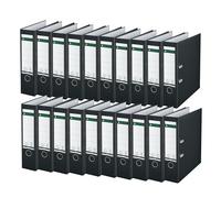 Leitz Archivador de calidad 180°, plástico, 20 unidades, el original, A4, 8 cm de ancho, 90% cartón reciclado, 30% plástico reciclado pre-consumo, con mecanismo de 180°, 600 hojas, color negro,