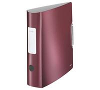 Leitz, Archivador de Palanca, Rojo Granate, A4, Lomo curvado de 8 cm ancho, Cierre con Goma elástica, Polyfoam Ligero, Active Style, 11080028