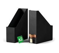 Leitz Archivador Revistero - 2 Revisteros A4 Resistentes, Compatibles con Estanterías Modulares, Capacidad para 900 Hojas (80 g/m²), Organizador de Escritorio para Oficina, 10 x 26 x 31cm, Negro