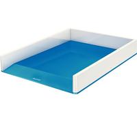 Leitz Bandeja de sobremesa WOW con combinación dual de color, A4, Blanco/Azul metalizado, 53611036