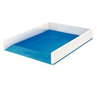 Leitz Bandeja de sobremesa WOW con combinación dual de color, A4, Blanco/Azul metalizado, 53611036