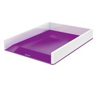 Leitz Bandeja de sobremesa WOW de Leitz con combinación dual de color, Blanco/Púrpura