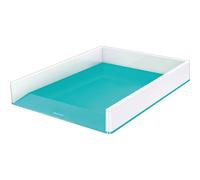 Leitz Bandeja de sobremesa WOW de Leitz con combinación dual de color, Blnaco/Turquesa