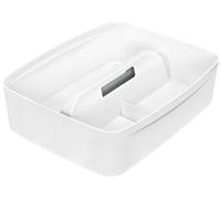Leitz Bandeja Organizadora Grande con Asa, Almacenamiento, MyBox, Impermeable, sin BPA y apta para alimentos, blanco, 53220001