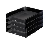 Leitz Bandeja para cartas Duo Colour, 4 unidades, color negro, 53610095